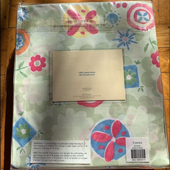 New! Pottery Barn Twin Sheet set Pale green - Picture 3 of 3